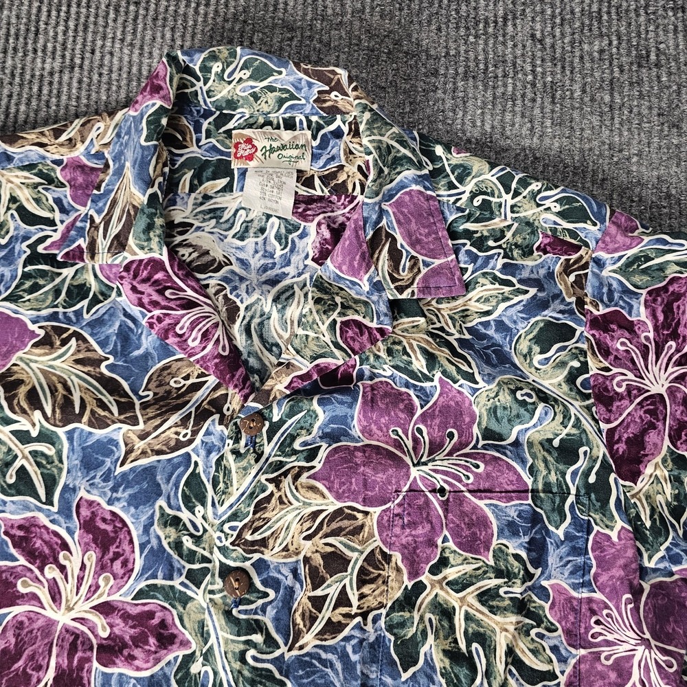 Hilo Hattie Shirt Mens Large Multicolor Hawaiian Floral Aloha Button Front - Picture 2 of 10